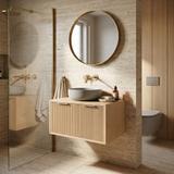 Dulap baie pentru lavoar Rea Core 80cm Beige