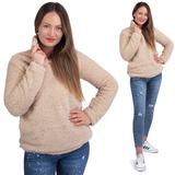 Bluza Damska Sherpa z kołnierzem Beige m
