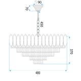 Hängelampe Cristal G057-CP 50cm GOLD