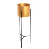 Zestaw 3 Złoto-Czarnych Kwietników Metalowych