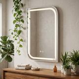 Lustro ścienne LED ZONE 80x60 Nikiel Szczotkowany