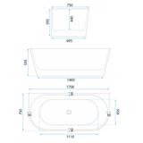 CAPRI Ακρυλική Μπανιέρα Τοίχου 170εκ