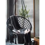 Fotel wiszący boho z poduszką black 490129A