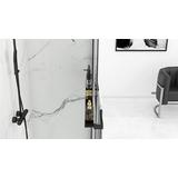 Душова стінка Rea Aero Black Mat 80 з полицею Evo