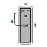 Lustro ścienne LED 150x50cm MOL-SQ