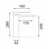 Смеситель Rea PARKER Nickel Brush INOX High