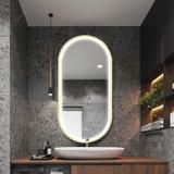 Mirror LED OVL 50x100cm Gold