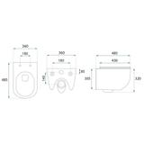 Ensemble WC Suspendu Focus + Lavabo à Poser Rea Focus Creme