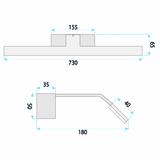 Kinkiet łazienkowy LED SWE006-1W 73cm Złoty