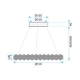 Lampe LED MS017-CP Chrome 57cm