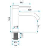 Robinet de salle de bain Rea Rivo Brush Copper