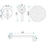 Podomietková sprchová súprava Rea Ontario Brush Copper + BOX