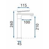 Waschbeckenarmatur REA Blade Old Black high