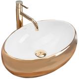 Countertop washbasin Rea Linda Gold White