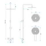 Thermostatic shower system Rea Drop Titan