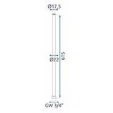 Adapter za podaljšek kopalne kadi/prhe BRUSH COPPER 60 cm