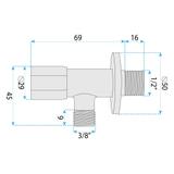 Ъглов вентил 02  1/2" x 3/8" Titan