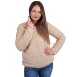 Bluza Damska Sherpa z kołnierzem Beige xl