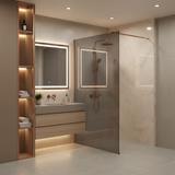 Walk-in dušas siena Rea Flexi Grey / Brush Copper 120