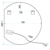 Mirror LED 80x70cm YH-3355