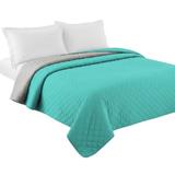 Narzuta dwustronna pikowana Inez  jasnoszary-miętowy