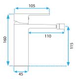 Bateria bidetowa Rea ARGUS Złota Szczotkowana