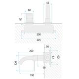 Wall Mounted faucet Rea Lungo Diamond Gold + BOX