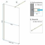 Rea Aero Ombre Gold Brush/White 110 dušas siena