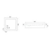 Rea Savoy akrüülist dušialus Must 80x80