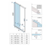 Shower doors Rea Montana 120 Gold brush