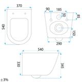 Set: Wall-hung toilet bowl + Countertop washbasin Rea Duo White