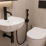 Washbasin faucet with bidetta Rea Lungo Black