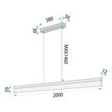 Lampa wisząca LED APP1697-CP 200 cm Złota Szczotkowana