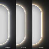 Mirror LED OVL 50x100cm Brush Gold