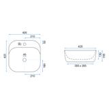 Nadblatni umivaonik Rea Luiza 42 Svijetlo sivi MAT