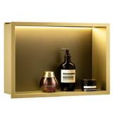 VESTAVNÁ KOUPELNOVÁ POLICE LED 30x45 brush gold