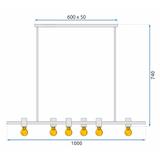 Hängelampe Metall black APP480-6CP