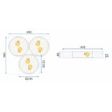 Lampe APP879-C Triple White 3x40cm