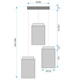 Hängelampe  APP1811-3CPR Frosted Grey