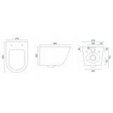 WC-pöytäsarja CARLO Mini Flat + bidee CARLO Mini White Gold Edge