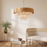 LAMPA WISZĄCA KRYSZTAŁOWA APP1942-3CP 50cm ZŁOTA