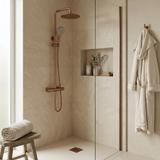 Set de duș fără pipă cu termostat Rea Lungo Copper Brush