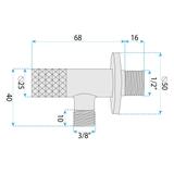 Zawór kątowy Diamond 03 1/2" x 3/8" Miedź Szczotkowana