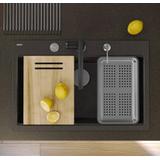 granitový drez MARC 110 WORKSTATION Black Metallic