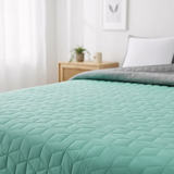 Narzuta dwustronna pikowana Diamante Mint / L.Grey