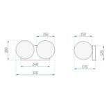 Wandlampe Kugel APP1010-2W Gold