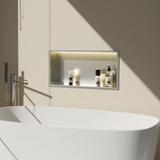 VESTAVNÁ KOUPELNOVÁ POLICE LED 30x45 steel brush