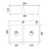 Stalen spoelbak Toby  Black