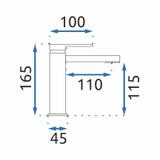 Baterie pentru baie Rea Verso Brush Gold low