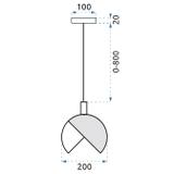 Hängelampe APP638-1CP Gold Glas Kugel